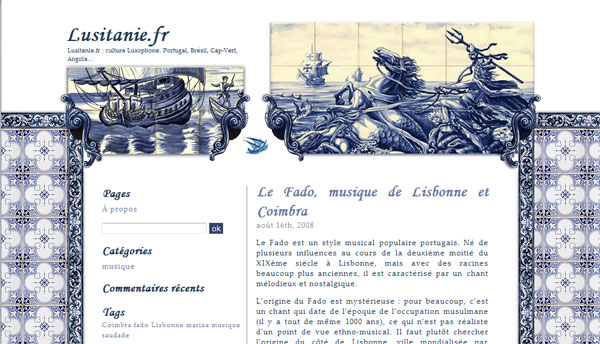Header du Template Azulejo de Portugal