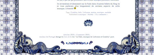 Footer du Template Azulejo de Portugal